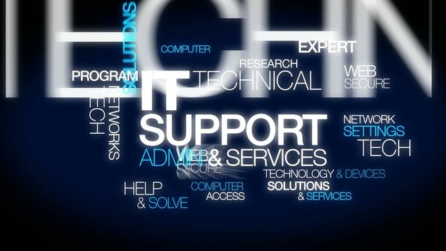 IT Support technical services expert word tag cloud