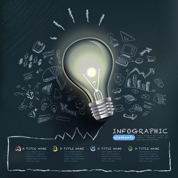 creative infographics template with bulb