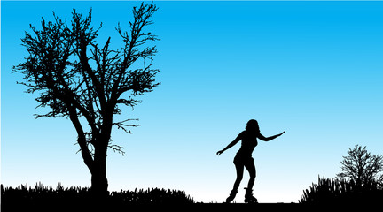 Vector silhouette of woman.