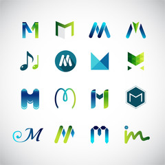 Abstract icons based on the letter M