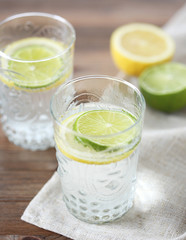 Soft drink with lemon and lime