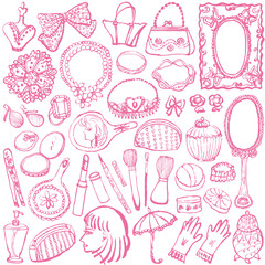 ガーリーイラスト　ビューティー