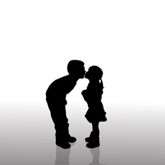 Vector silhouette of children.