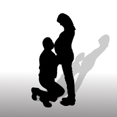 Fototapeta na wymiar Vector silhouette of couple.
