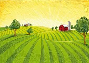 Landscape with Farm - 67088820