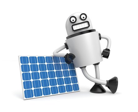 Robot with solar panel