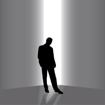 Vector silhouettes of businessman.