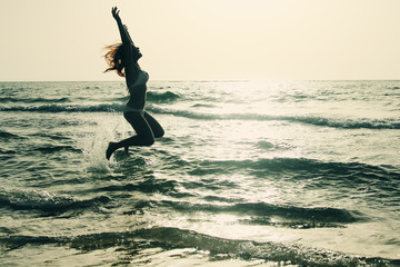 woman on the seaside