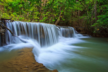 Huay Mae Kamin waterfall in Kanchanaburi province of Thailand