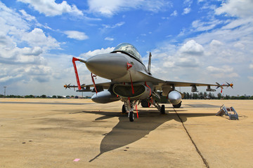 Fototapeta na wymiar BANGKOK, THAILAND - JULY 02: F-16 of Royal Thai air force