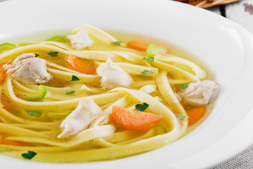 chicken soup with homemade noodles