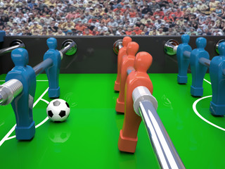 Fototapeta premium Table football toy and soccer ball