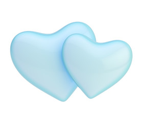 Pair of hearts composition isolated