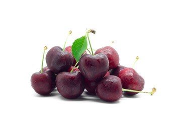 Sweet cherry on white background