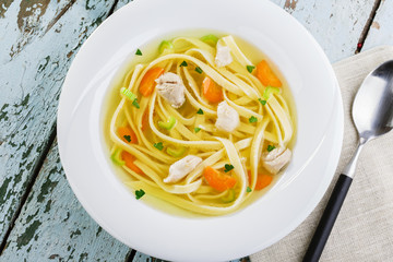 chicken soup with homemade noodles