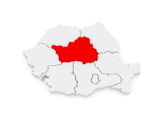 Map of Central Region Development Romania.