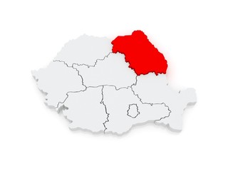 Obraz premium Map of Northeast Region Development Romania.