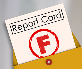 F Failing Grade Score Report Card Poor Performance Failure