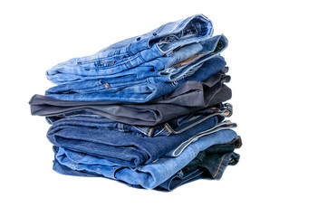 Lot of blue jeans