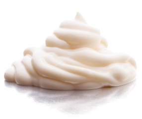 Mayonnaise swirl  isolated on white background cutout