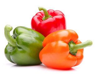 Sweet bell pepper isolated on white background cutout