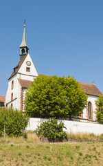 Fototapeta na wymiar Basel, Bettingen, St. Chrischona, Kirche, Sommer, Schweiz