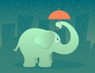 Elephant with Umbrella