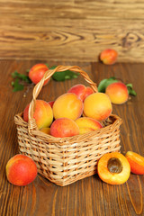Apricots in a wicker basket
