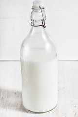 Fresh milk in old fashioned bottle