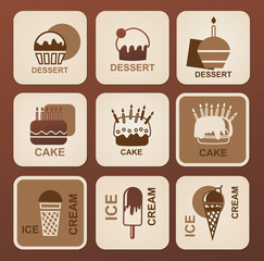 Food icons set. Vector symbols.