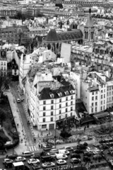 Aerial View of Paris. Black and White