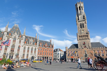 Naklejka premium Brugia - plac Grote Markt