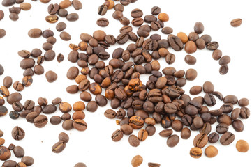 macro of raw coffee