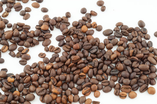 macro of raw coffee