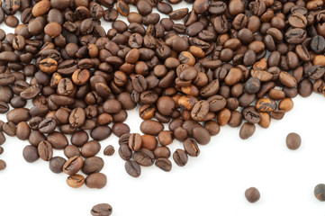 macro of raw coffee