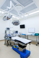 equipment and medical devices in modern operation room.