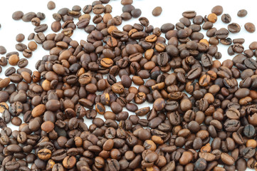 macro of raw coffee
