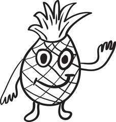 pineapple cartoon sketch