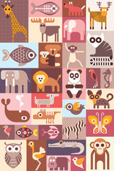 Fototapeta premium Animals vector illustration