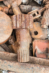 Old rusty scrap in the shop