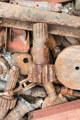 Old rusty scrap in the shop