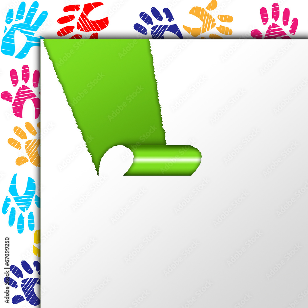 Poster paper message shows text space and communication