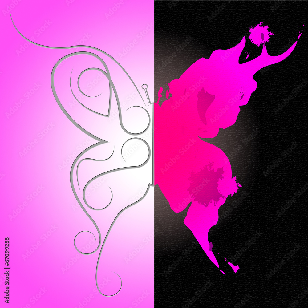 Poster pattern background represents patterned abstract and butterfly