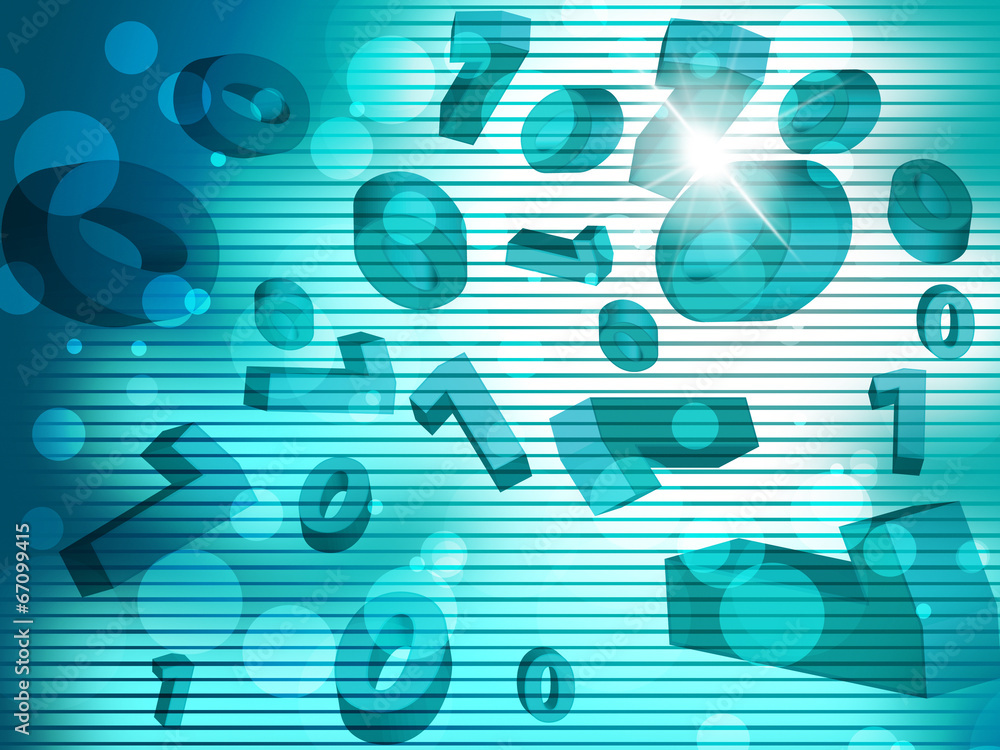 Poster background numbers shows abstract numeral and university