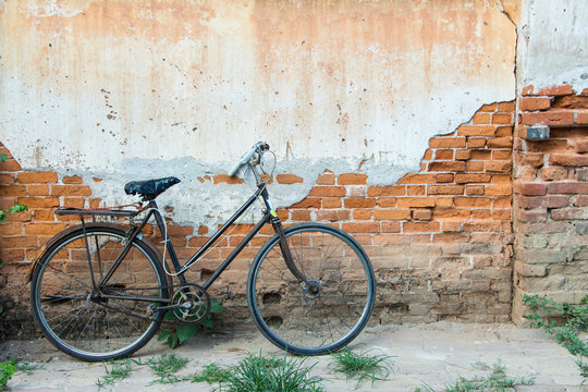 old bicycle old wall