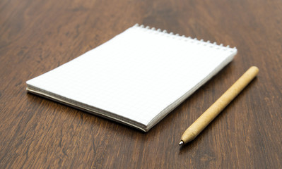 spiral notebook and pen