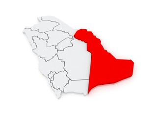 Map of East. Saudi Arabia.