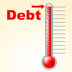 Thermometer Credit Indicates Debit Card And Banking