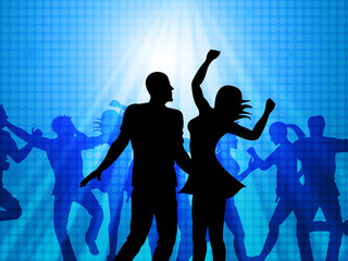 Obraz na płótnie Canvas Disco Party Represents Dance Celebration And Joy
