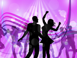 Obraz na płótnie Canvas Disco Dancing Represents Parties Discotheque And Cheerful